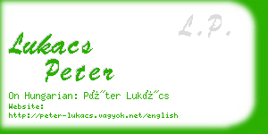 lukacs peter business card